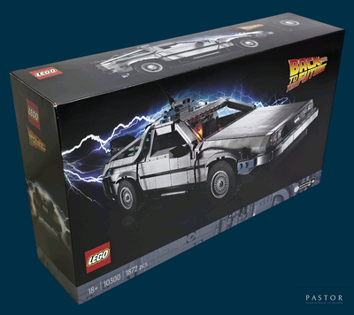 lego back to the future delorer set in a box
