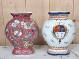 two vases sitting side by side on a table