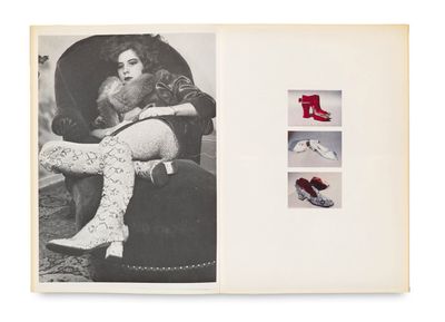 a book with a picture of a woman sitting in a chair