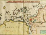 une vieille carte d'une ville traversée par une rivière