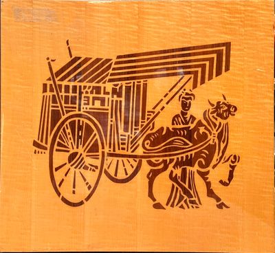 a picture of a man riding a horse drawn carriage