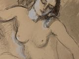 an image of a drawing of a nude woman sitting on a couch