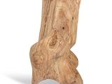 tree trunk chair with legs made of wood on a white background