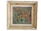peinture représentant un papillon dans un cadre sur fond blanc