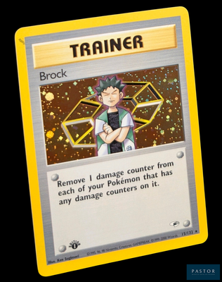 une photo d'une carte Pokémon sur laquelle figure le portrait d'une personne