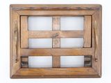 an image of a wooden window with a grid pattern on it