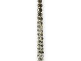 beaded keychain with black and silver beads on a white background