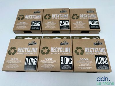 six boîtes de « Recycline » posées sur une table blanche