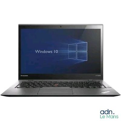 the laptop is open on a white background with windows 10 logo