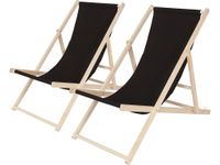 M DESIGN - Lot de 4 chiliennes / Transat en bois et assise n…