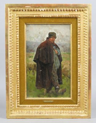 une image représentant un tableau d'un homme avec un mouton