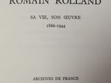 an open book with a black and white image of a roman rolland