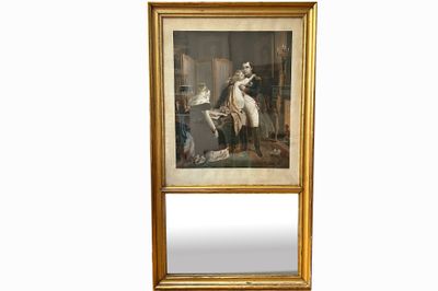 une image représentant un miroir sur lequel est peinte la silhouette d'un homme à cheval