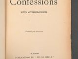 an open book with the title confessionss written on it