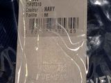 a picture of a blue shirt with a tag on it