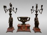 pair of 19th century french bronze and marble candelabs