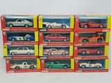 a lot of different model cars in the box