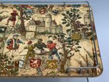 a tray with a picture of a medieval scene on it