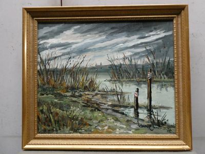 LAVOINE Robert (1916-1999) – « Marais à Honfleur » - toile -…