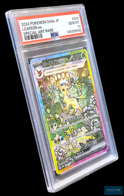 un gros plan d'une carte Pokémon dans un étui en plastique transparent