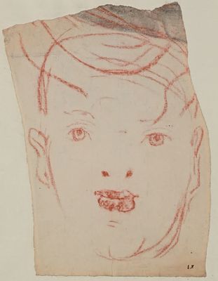 une image représentant le dessin du visage d'un enfant sur une feuille de papier