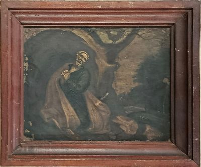 tableau représentant un homme en cape et une femme en cape
