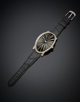 cartier a fine 18k white gold and diamond set wristwatch