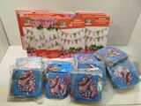 a lot of little pony party supplies on the table