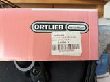 a pink box with a sticker on it that says ortlieb