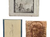 une série de trois dessins représentant un homme et une femme