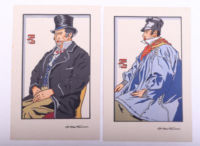 deux photos d'un homme avec un chapeau haut de forme et d'un homme avec un chapeau haut de forme