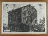 a black and white drawing of an old building