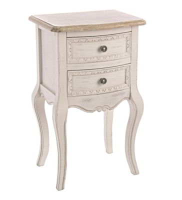 Chevet 2 tiroirs POLIVIA en bois beige et naturel , dimensio…