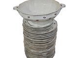 a lot of plates stacked on top of each other