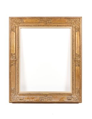 a gold picture frame with a white background and a white background