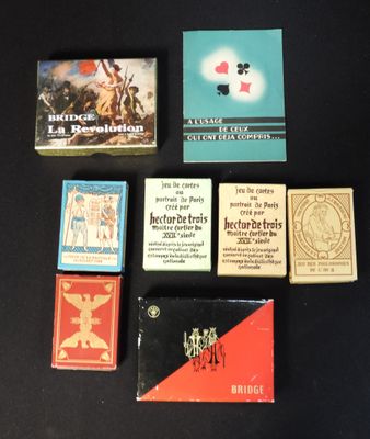 several different types of match cards laid out on a table