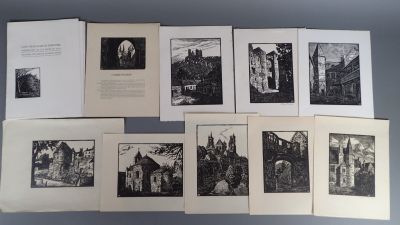 plusieurs photographies en noir et blanc d'un bâtiment et d'un autre bâtiment