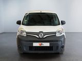 the front view of a white van parked in a garage