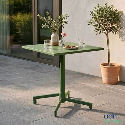 une petite table sur laquelle se trouve une plante en pot