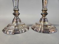 Paire de flambeaux en bronze argenté. (photo 4)