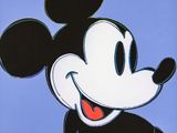 an image of a mickey mouse painting on a blue background