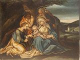 une image représentant un tableau où l'on voit un groupe de personnes avec un bébé