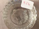 a clear glass bowl with a label on it
