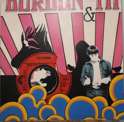 the cover of a record with a picture of a man and a woman standing in front of a train