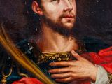 an image of a painting of a man wearing a crown and holding a sword