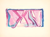 a drawing of a pink purse with a pink handle