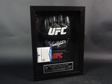 signed framed ufc glove display with coail and coail