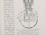 an old book with a drawing of a motorcycle engine