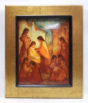 an image of a painting of a group of people in a room
