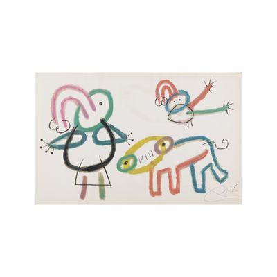 drawing of a girl and a dog with a bird and a bird on it